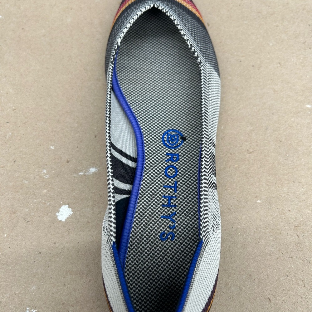 Rothy's Women's Flats - Black, Gray, and Multicolor Stripes - Picture 3 of 5